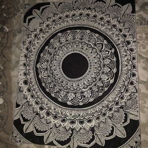 Black and white Mandela handmade art.